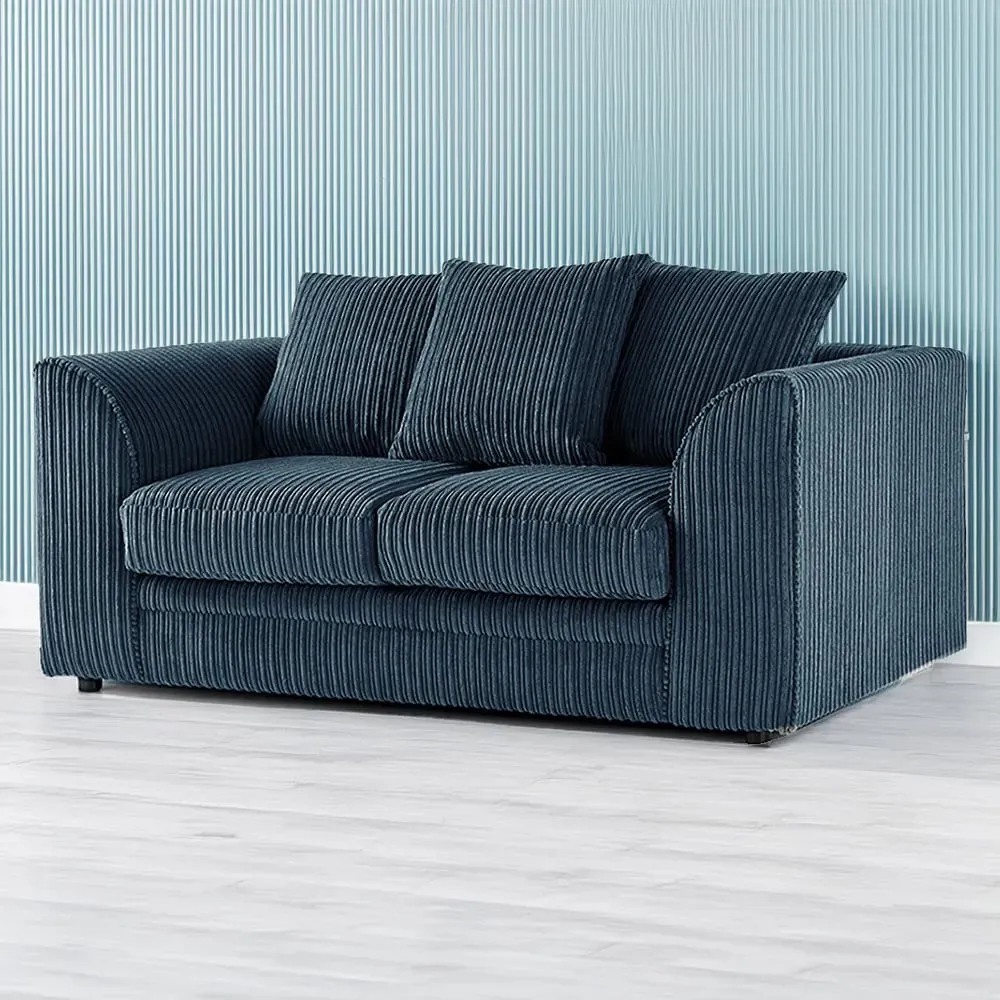 2-Seater Scatter Back Sofa - Navy Blue, Jumbo Cord