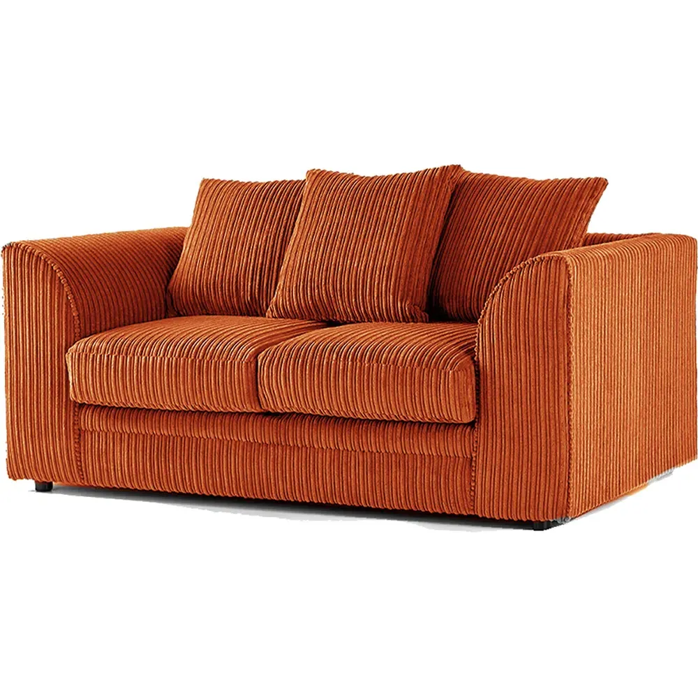 2-Seater Scatter Back Sofa - Orange, Jumbo Cord