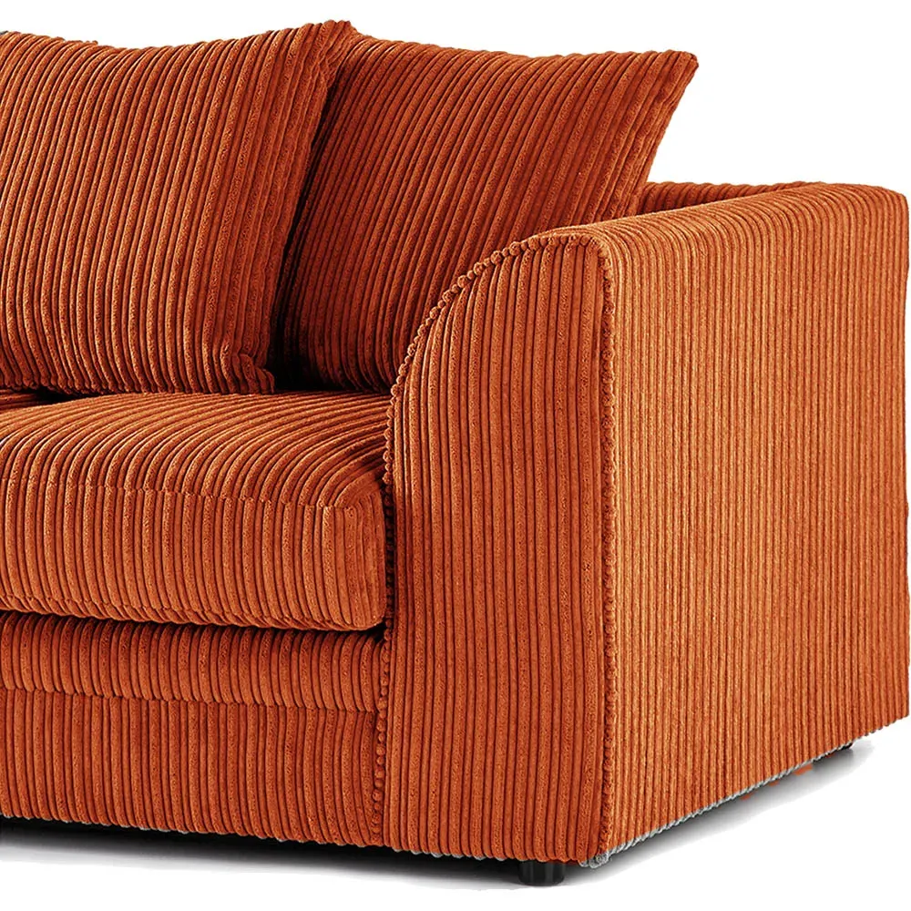 2-Seater Scatter Back Sofa - Orange, Jumbo Cord