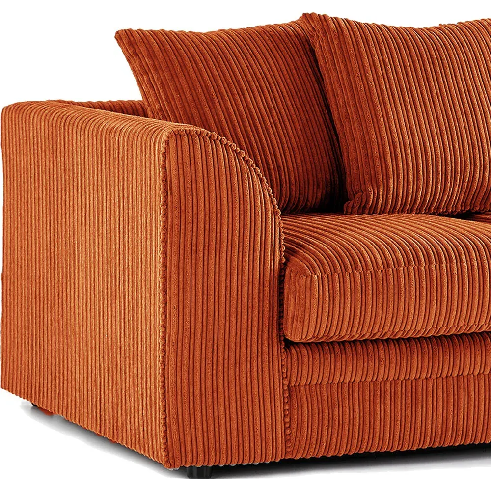 2-Seater Scatter Back Sofa - Orange, Jumbo Cord