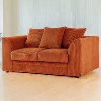 2-Seater Scatter Back Sofa - Orange, Jumbo Cord