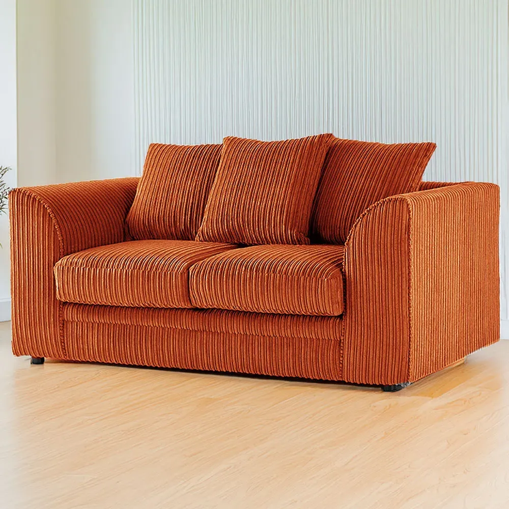 2-Seater Scatter Back Sofa - Orange, Jumbo Cord image