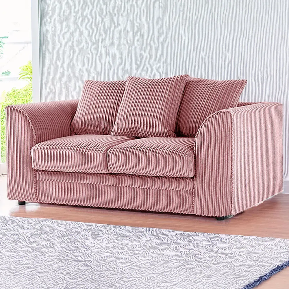 2-Seater Scatter Back Sofa - Pink, Jumbo Cord image