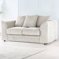 2-Seater Scatter Back Sofa - Silver, Jumbo Cord