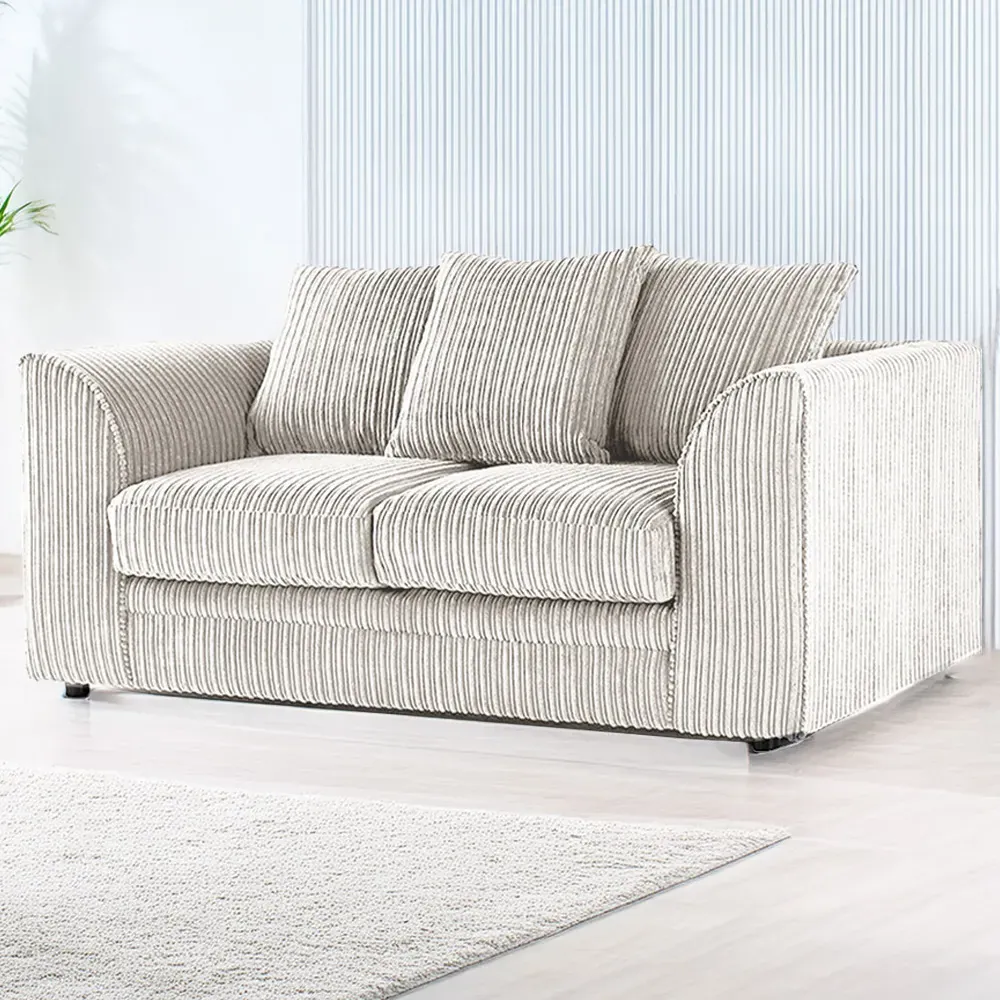 2-Seater Scatter Back Sofa - Silver, Jumbo Cord image
