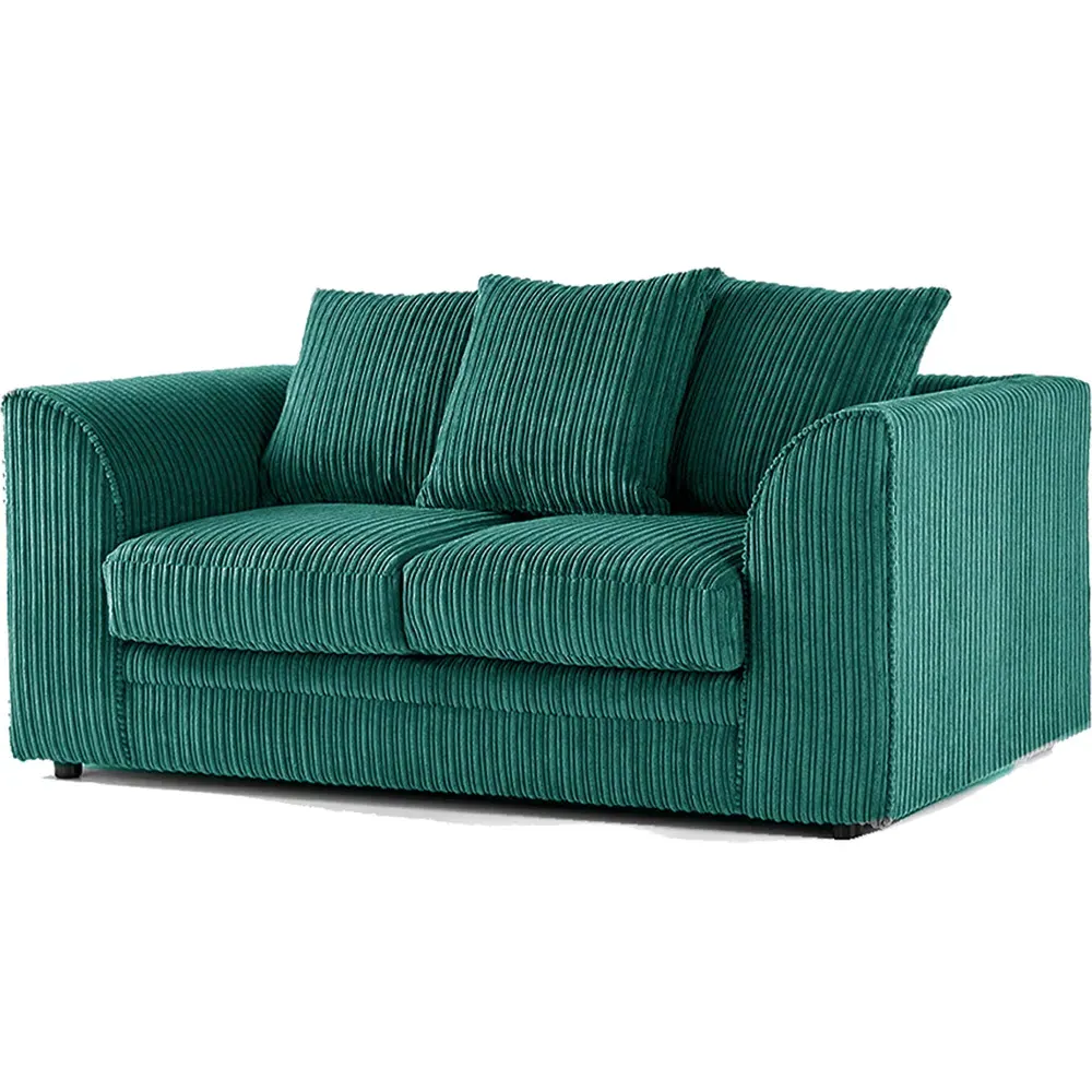 2-Seater Scatter Back Sofa - Teal, Jumbo Cord