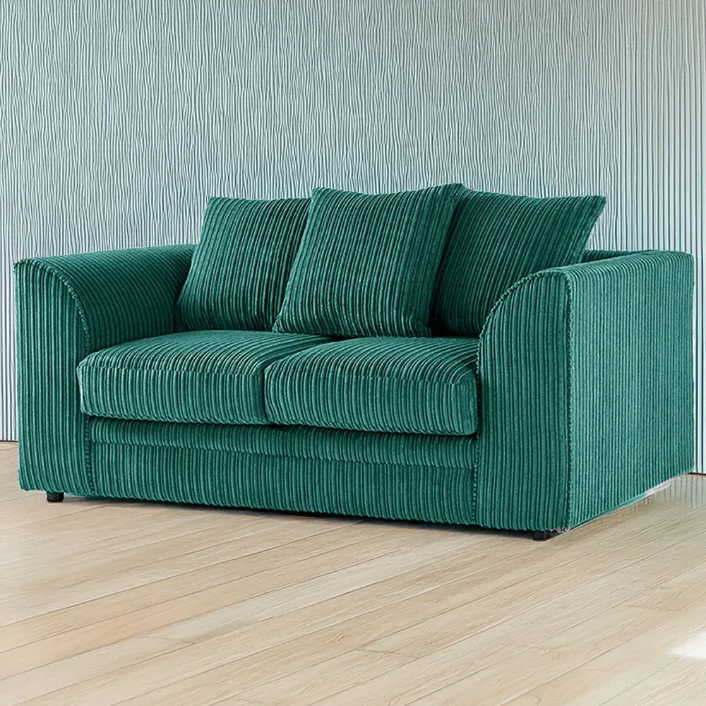 2-Seater Scatter Back Sofa - Teal, Jumbo Cord image