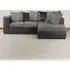 3-Seater Left Hand Corner Sofa - Black and Grey, Jumbo Cord