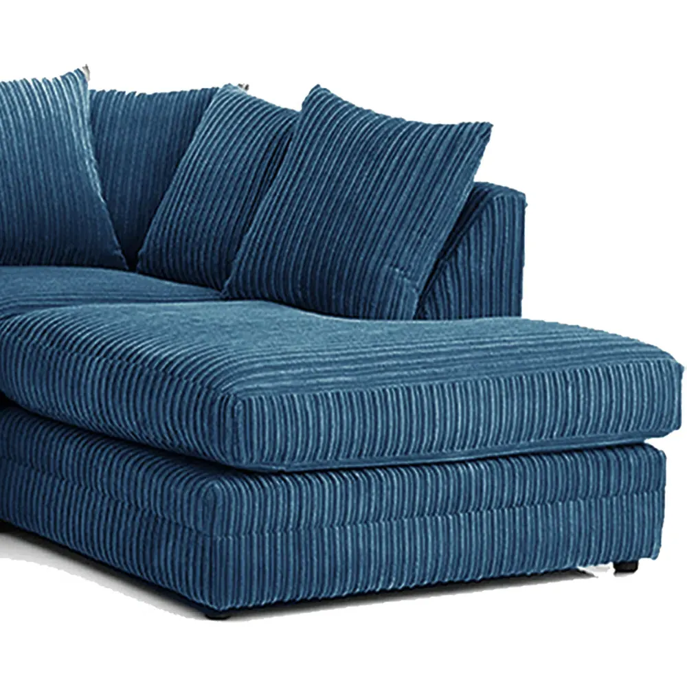 3-Seater Left Hand Corner Sofa - Marine Blue, Jumbo Cord