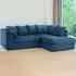 3-Seater Left Hand Corner Sofa - Marine Blue, Jumbo Cord