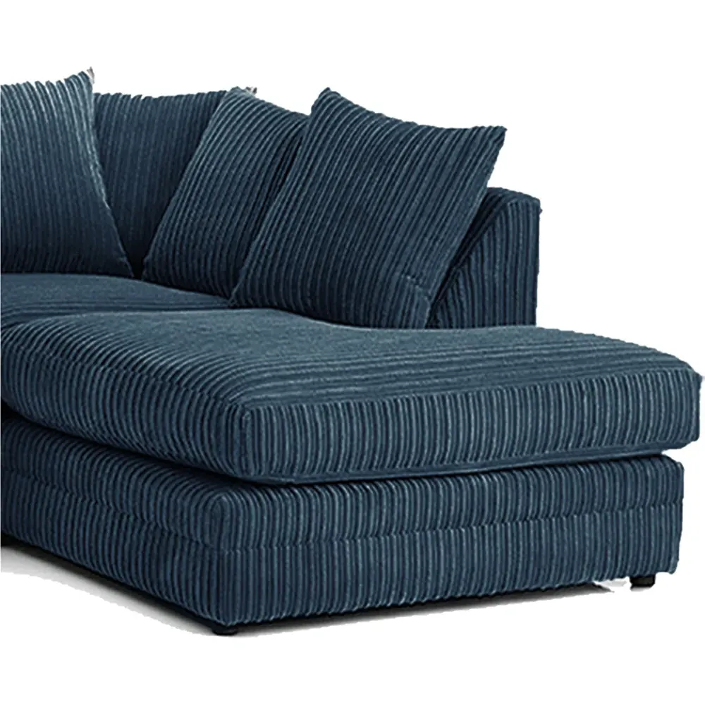 3-Seater Left Hand Corner Sofa - Navy Blue, Jumbo Cord