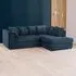 3-Seater Left Hand Corner Sofa - Navy Blue, Jumbo Cord