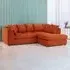3-Seater Left Hand Corner Sofa - Orange, Jumbo Cord
