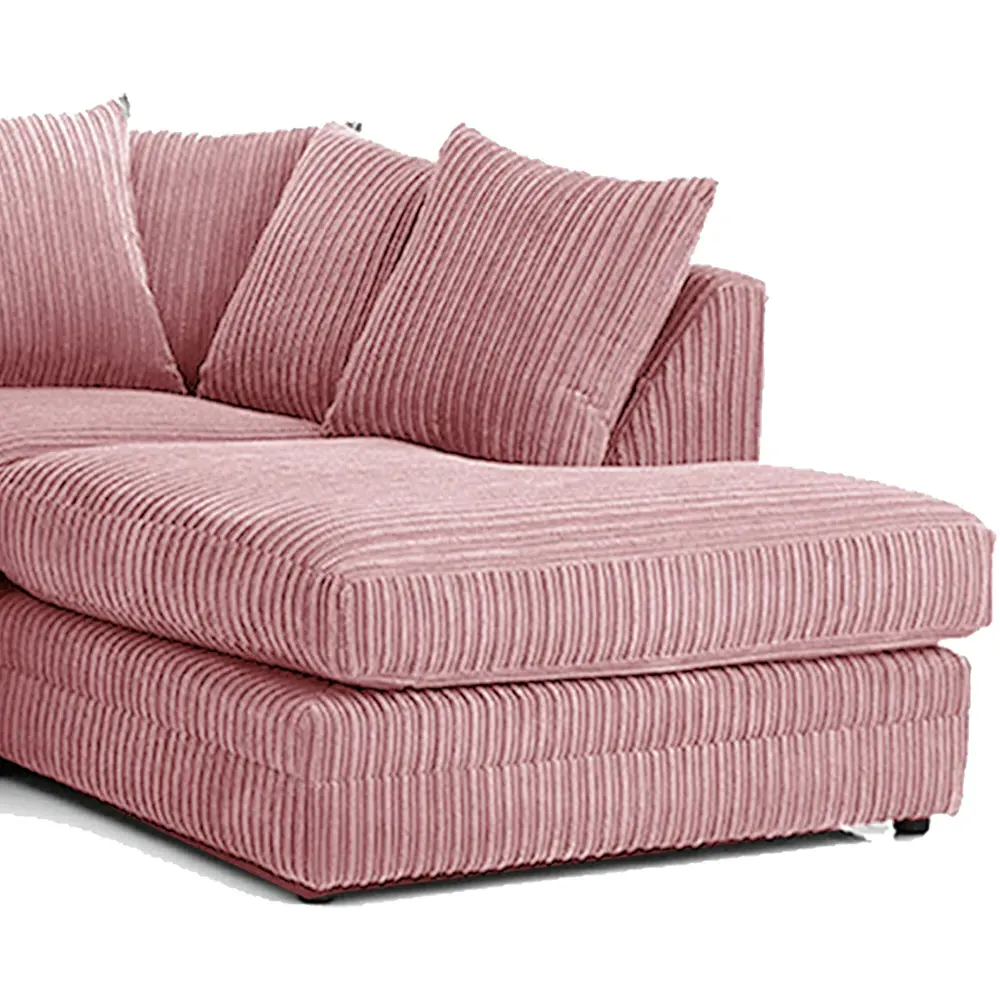 3-Seater Left Hand Corner Sofa - Pink, Jumbo Cord