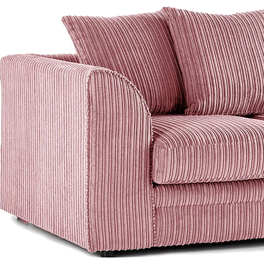 3-Seater Left Hand Corner Sofa - Pink, Jumbo Cord