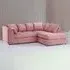 3-Seater Left Hand Corner Sofa - Pink, Jumbo Cord