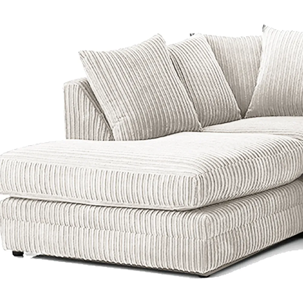 3-Seater Left Hand Corner Sofa - Silver, Jumbo Cord