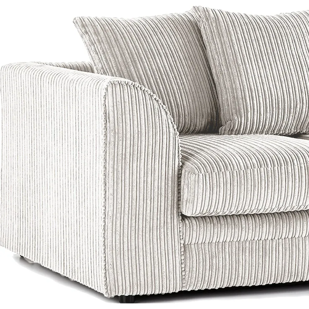 3-Seater Left Hand Corner Sofa - Silver, Jumbo Cord