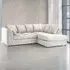 3-Seater Left Hand Corner Sofa - Silver, Jumbo Cord