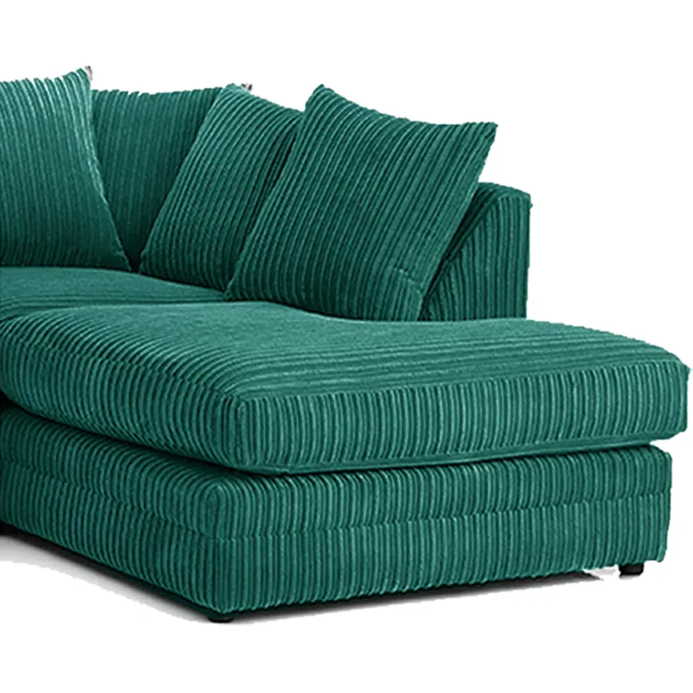 3-Seater Left Hand Corner Sofa - Teal, Jumbo Cord