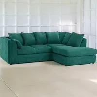 3-Seater Left Hand Corner Sofa - Teal, Jumbo Cord