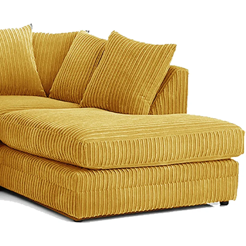 3-Seater Left Hand Corner Sofa with Scatter Back - Mustard, Cord