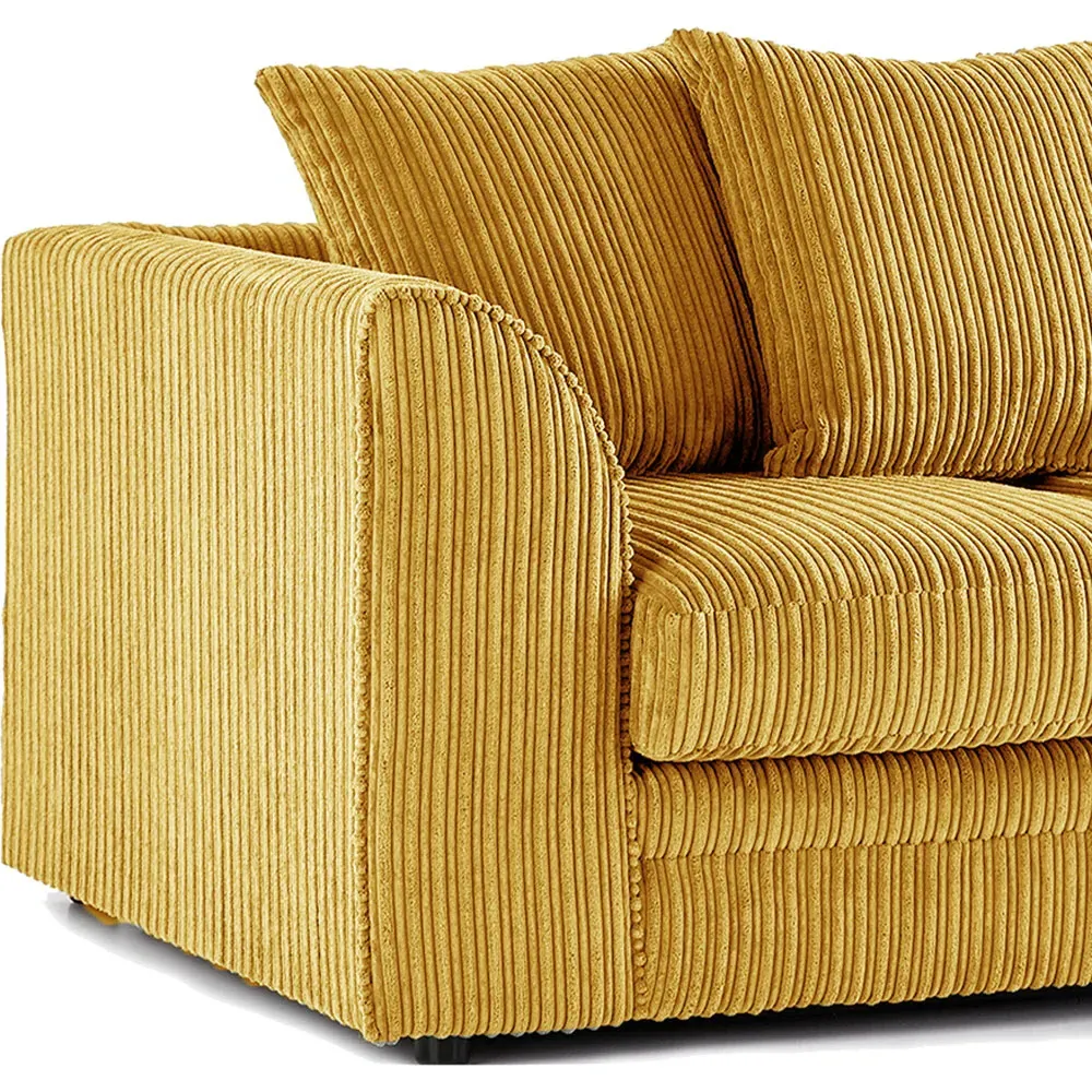 3-Seater Left Hand Corner Sofa with Scatter Back - Mustard, Cord