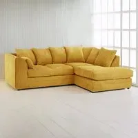 3-Seater Left Hand Corner Sofa with Scatter Back - Mustard, Cord