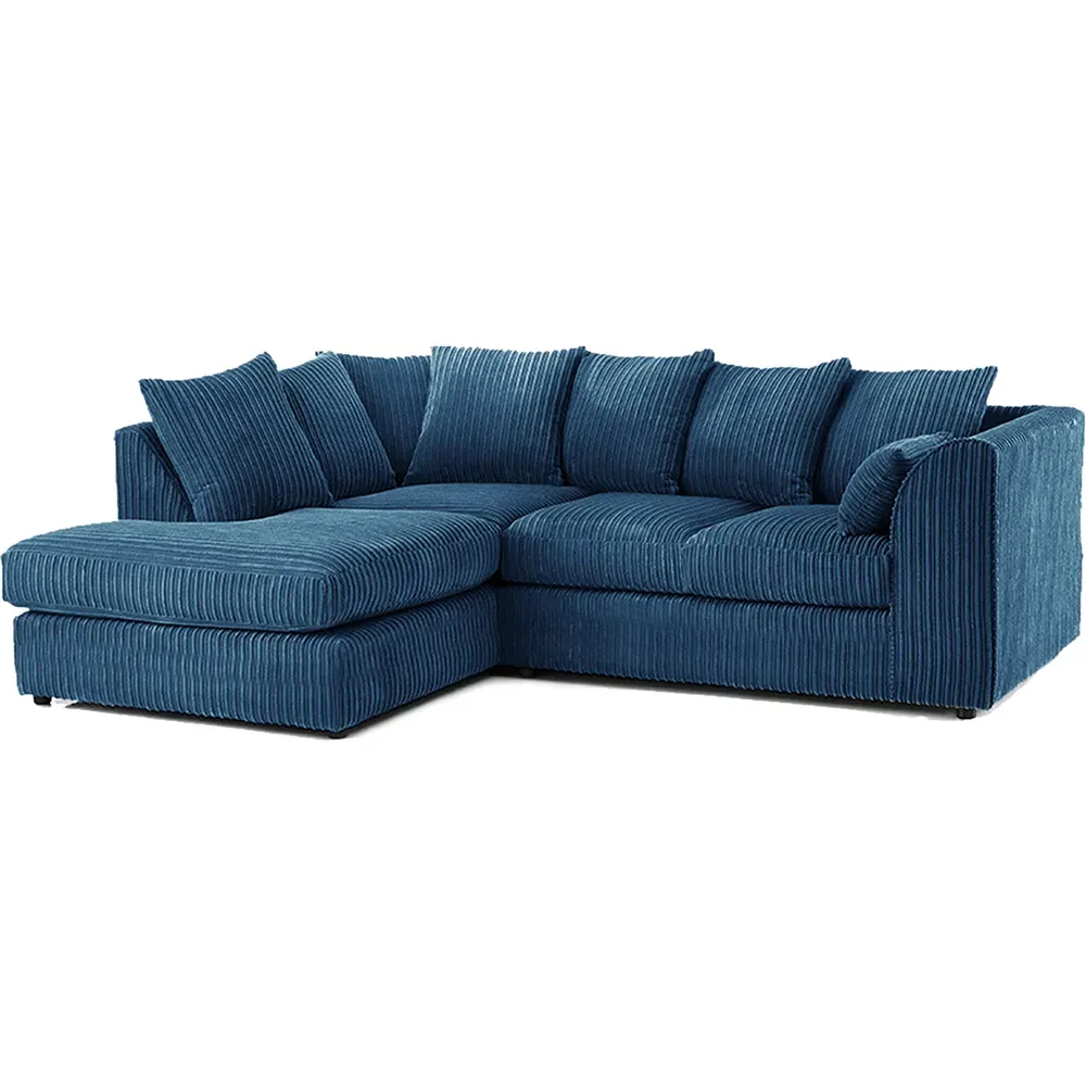 3-Seater Right Hand Corner Sofa - Marine Blue, Jumbo Cord