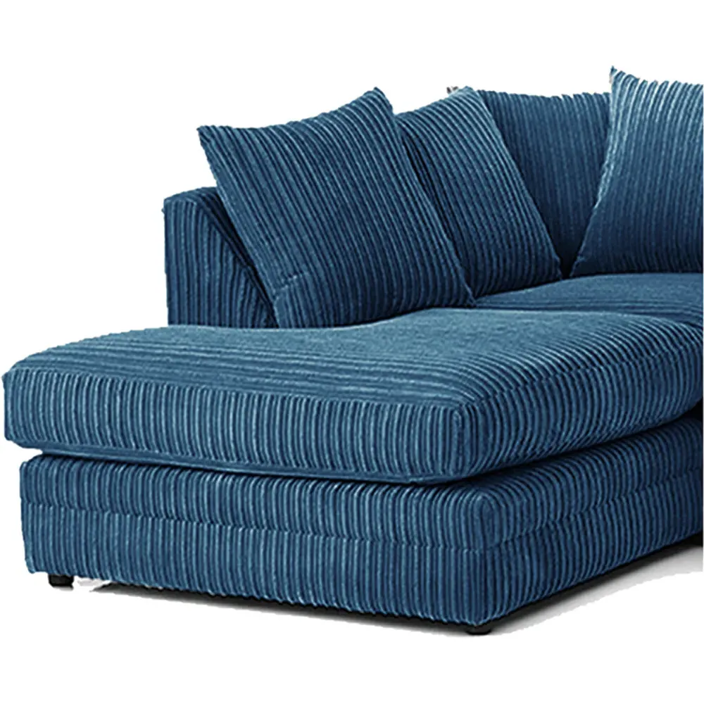 3-Seater Right Hand Corner Sofa - Marine Blue, Jumbo Cord