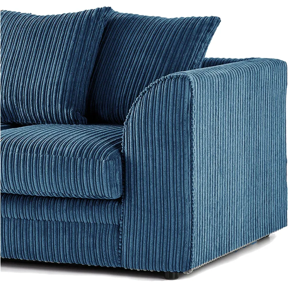 3-Seater Right Hand Corner Sofa - Marine Blue, Jumbo Cord