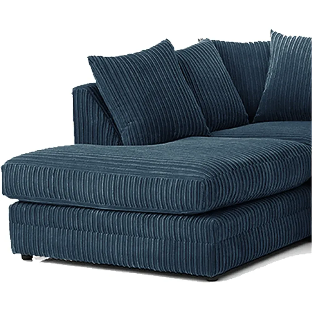 3-Seater Right Hand Corner Sofa - Navy Blue, Jumbo Cord