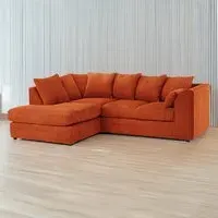 3-Seater Right Hand Corner Sofa - Orange, Jumbo Cord