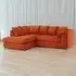 3-Seater Right Hand Corner Sofa - Orange, Jumbo Cord