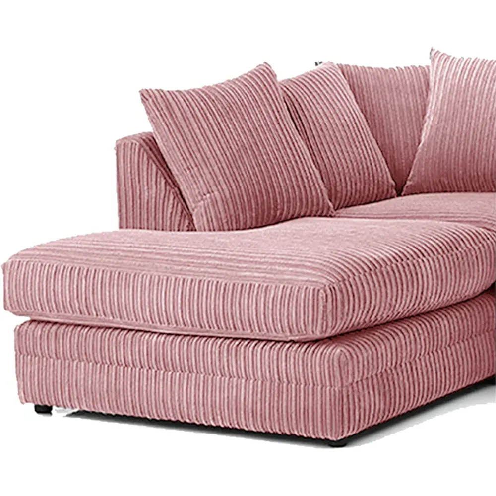 3-Seater Right Hand Corner Sofa - Pink, Jumbo Cord