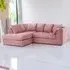 3-Seater Right Hand Corner Sofa - Pink, Jumbo Cord