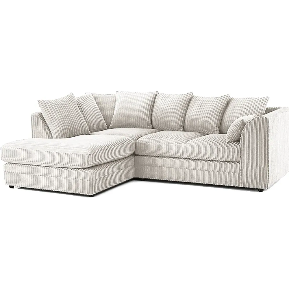 3-Seater Right Hand Corner Sofa - Silver, Jumbo Cord