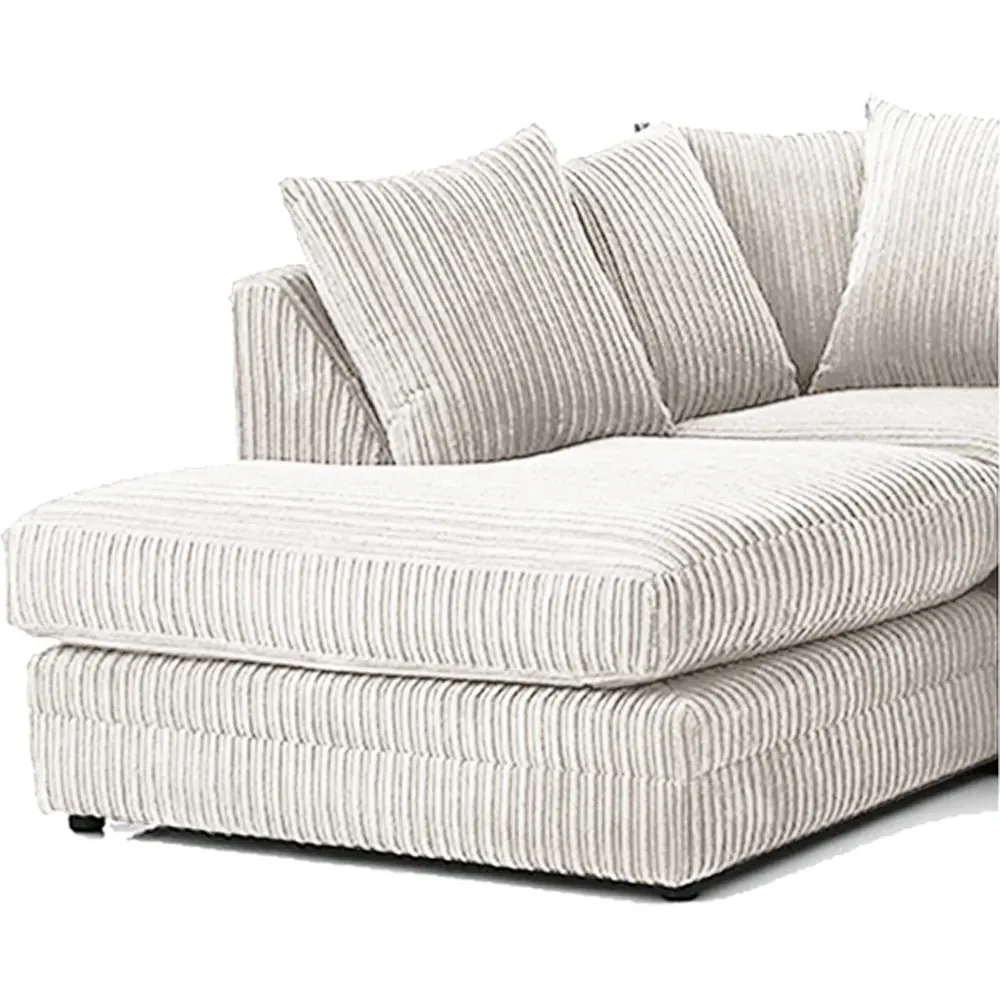 3-Seater Right Hand Corner Sofa - Silver, Jumbo Cord
