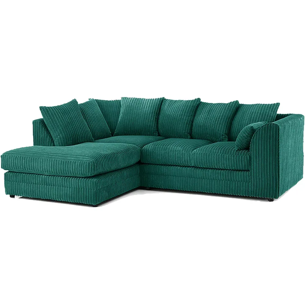 3-Seater Right Hand Corner Sofa - Teal, Jumbo Cord