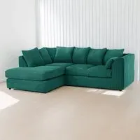 3-Seater Right Hand Corner Sofa - Teal, Jumbo Cord