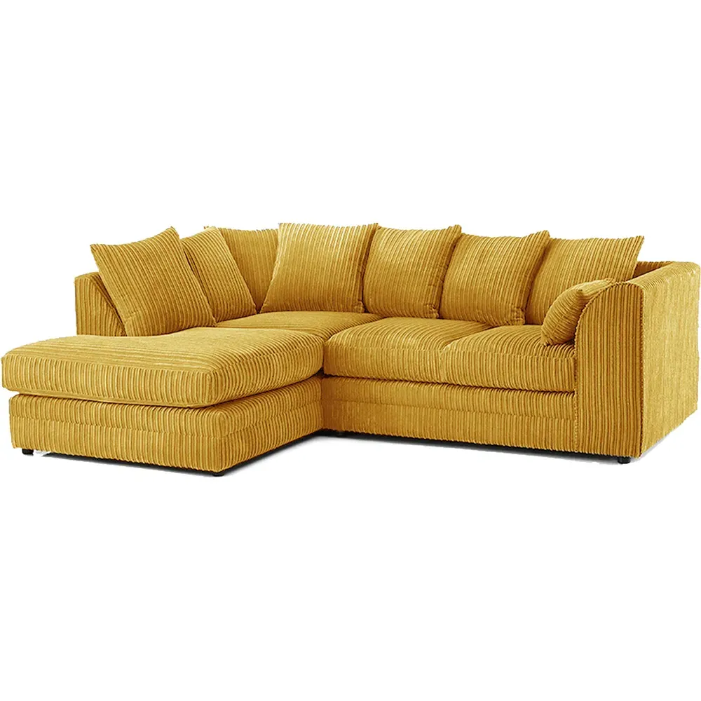 3-Seater Right Hand Corner Sofa with Scatter Back - Mustard, Cord