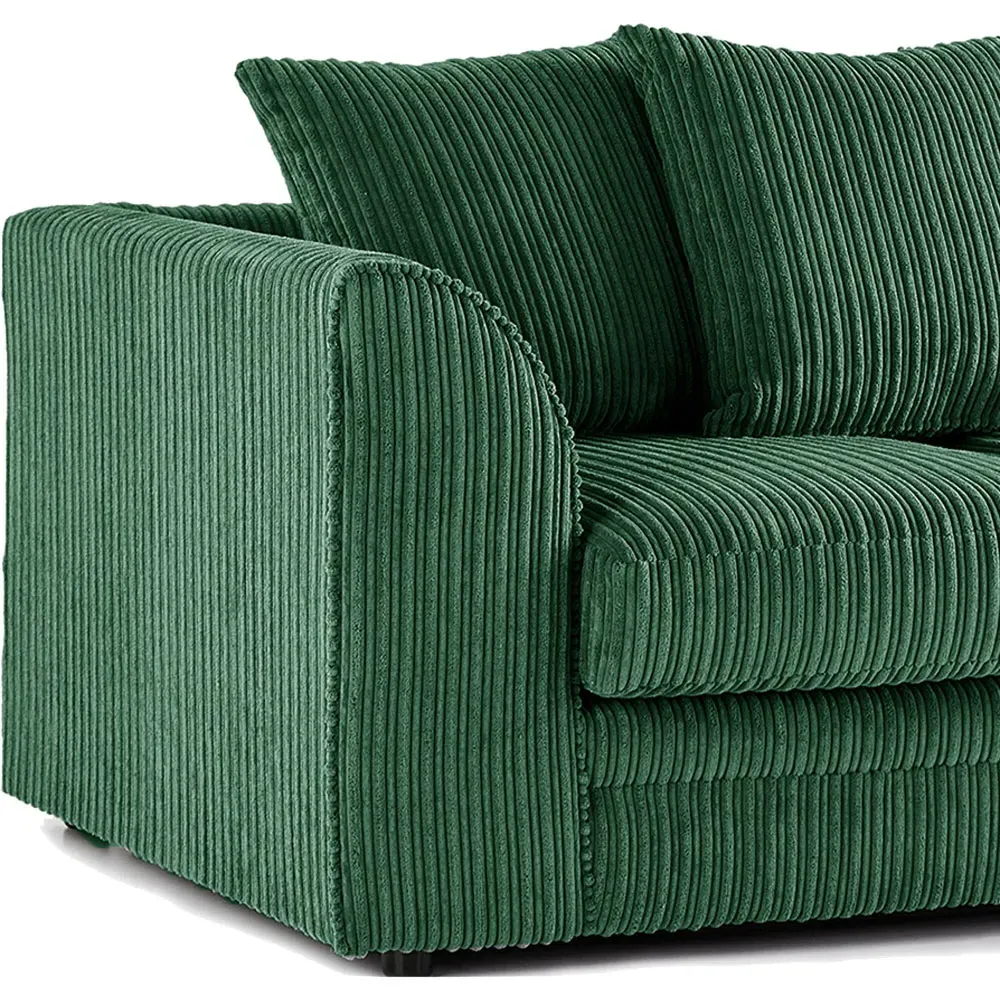 3-Seater Scatter Back Sofa - Green, Jumbo Cord