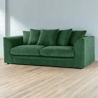 3-Seater Scatter Back Sofa - Green, Jumbo Cord