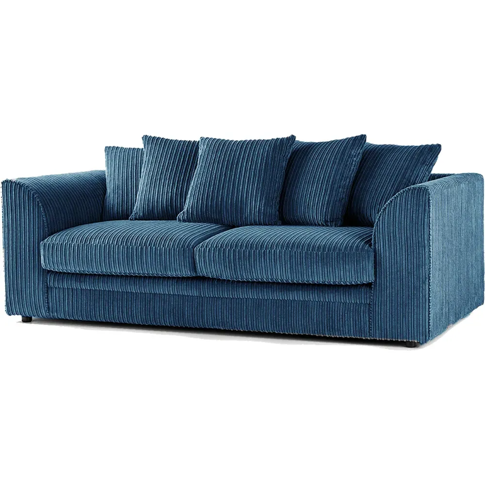 3-Seater Scatter Back Sofa - Marine Blue, Jumbo Cord