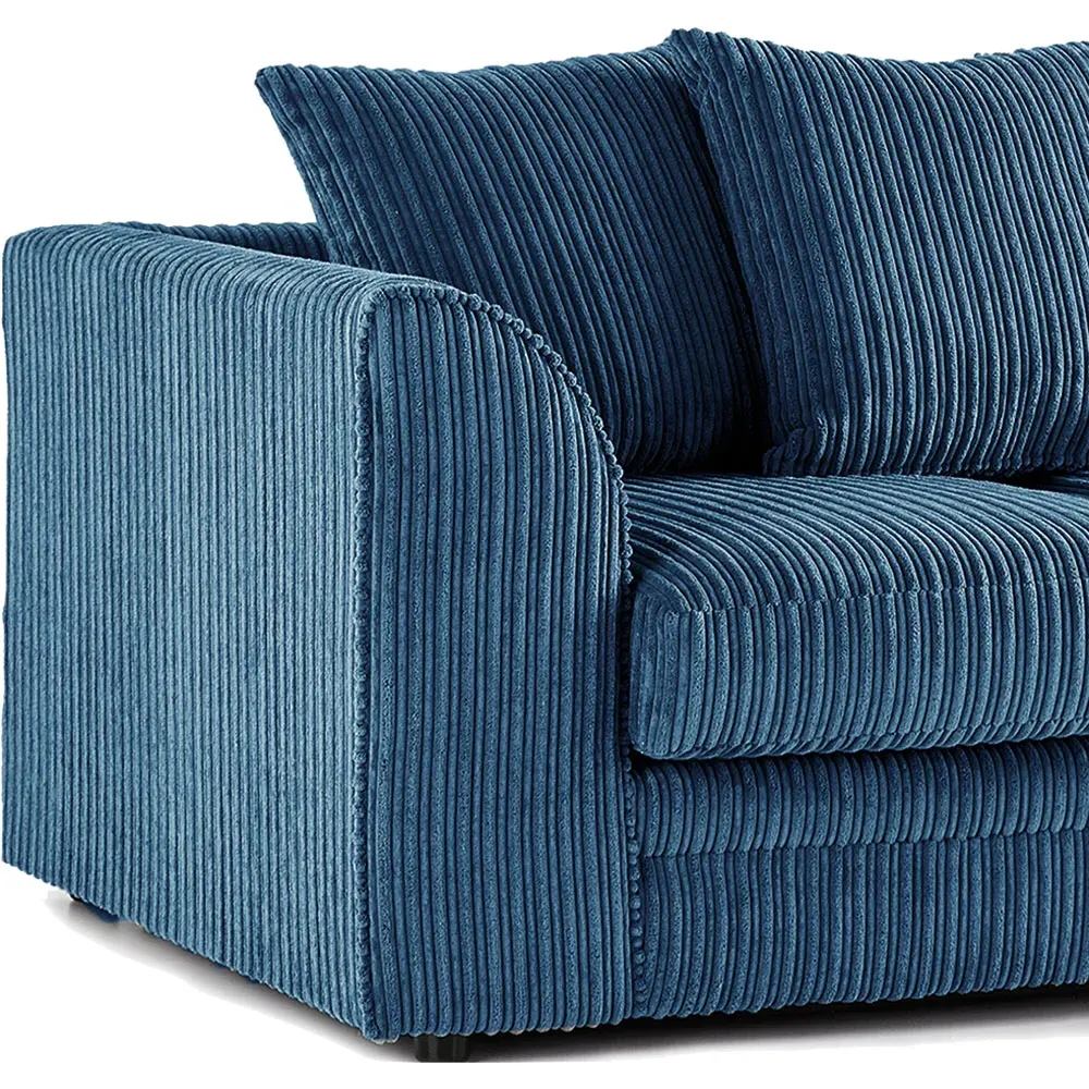 3-Seater Scatter Back Sofa - Marine Blue, Jumbo Cord
