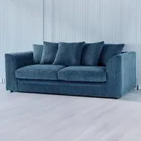 3-Seater Scatter Back Sofa - Marine Blue, Jumbo Cord