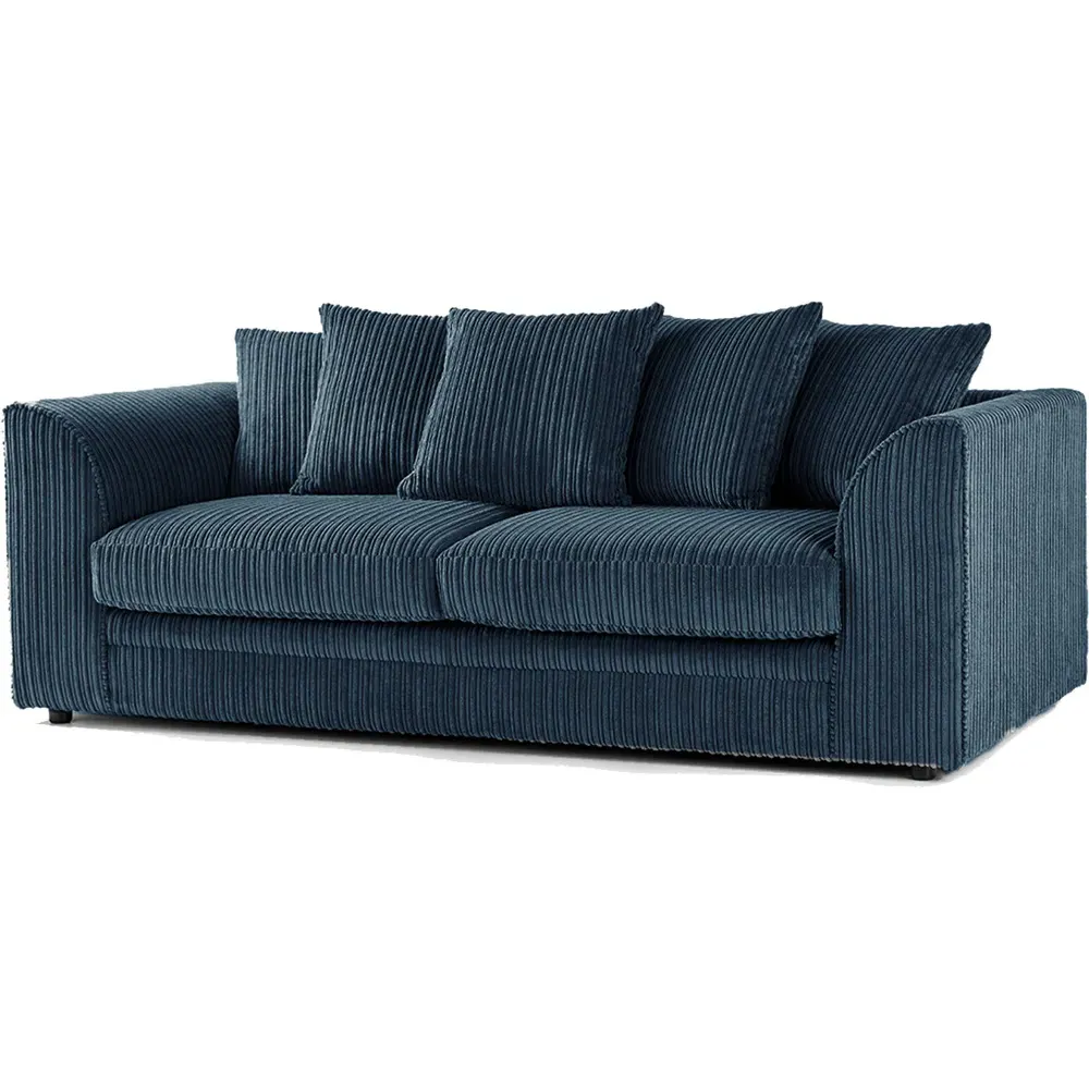 3-Seater Scatter Back Sofa - Navy Blue, Jumbo Cord