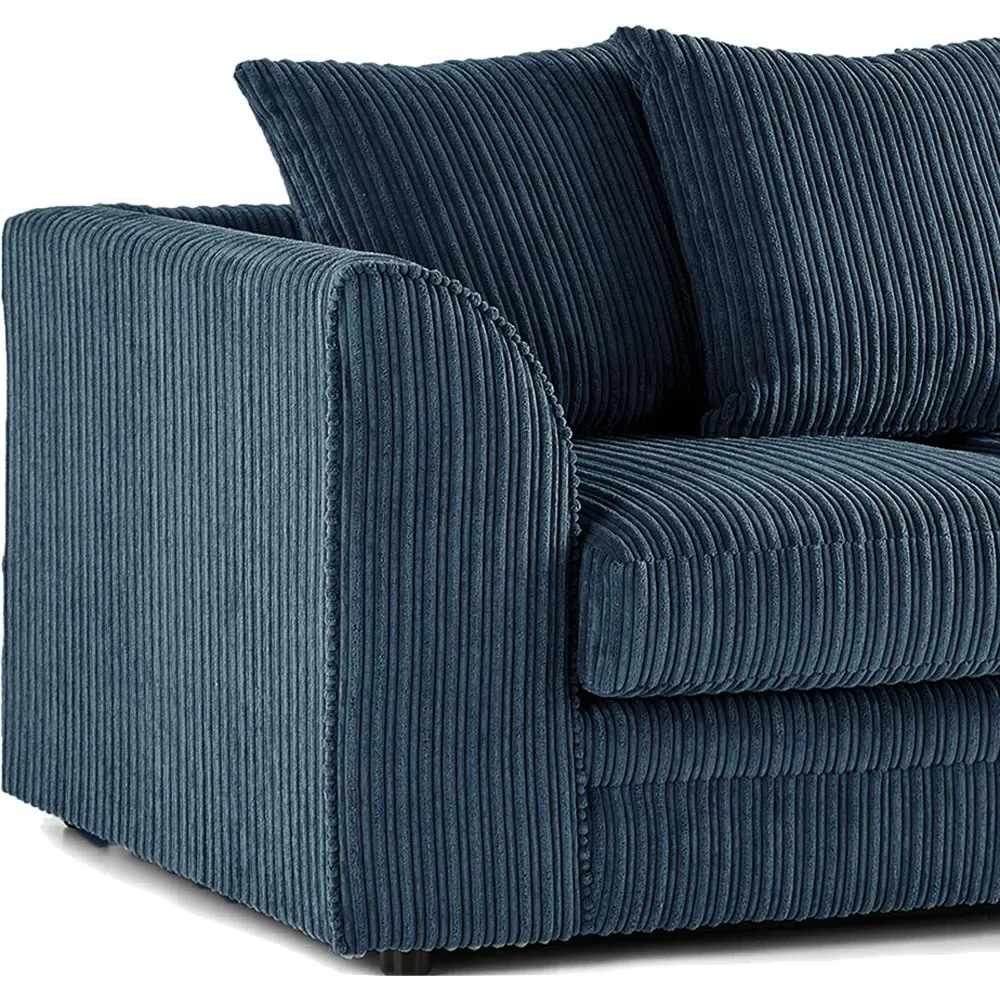 3-Seater Scatter Back Sofa - Navy Blue, Jumbo Cord
