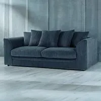 3-Seater Scatter Back Sofa - Navy Blue, Jumbo Cord