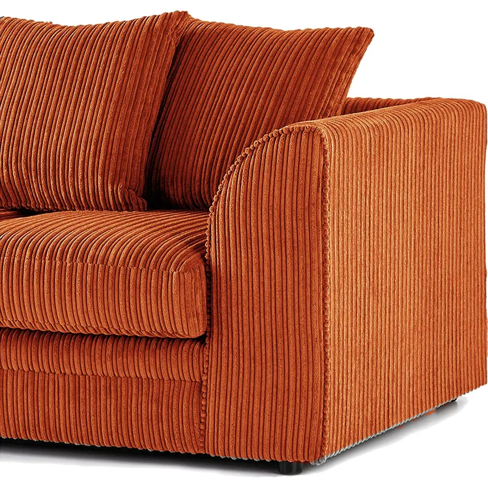 3-Seater Scatter Back Sofa - Orange, Jumbo Cord